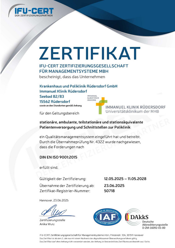 Zertifikat von IFU-Cert